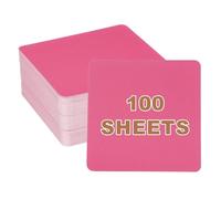 PATIKIL 4x4 Large Blank Cardboard Message Card, 100 Sheets 320GSM Square Thick Square Note Card Stock for Word Message DIY Flash Study Guide, Rose Red