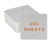 PATIKIL 4x4 Large Blank Cardboard Message Card, 200 Sheets 320GSM Square Thick Square Note Card Stock for Word Message DIY Flash Study Guide, Silver