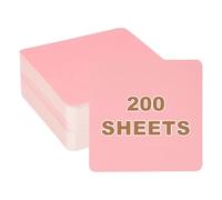 PATIKIL 4x4 Large Blank Cardboard Message Card, 200 Sheets 320GSM Square Thick Square Note Card Stock for Word Message DIY Flash Study Guide, Pink