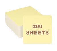 PATIKIL 4x4 Large Blank Cardboard Message Card, 200 Sheets 320GSM Square Thick Square Note Card Stock for Word Message DIY Flash Study Guide, Light Yellow