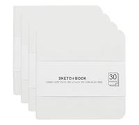 PATIKIL 4x4" Watercolor Paper Sketchbook, 4Pcs 30 Sheet 300GSM/203lb Acid Free Watercolor Journal Hardcover Artists Paper Pads for Painting, White