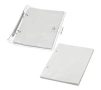 PATIKIL 4x6" Clear Loose-Leaf Photo Album Plastic Transparent Picture Album with 100 Pockets and 50 Replacement Refill Sleeves for Photo Postcard, White
