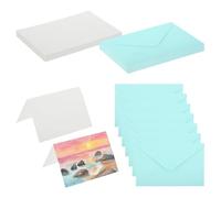 PATIKIL 4x6 Inch Pure Cotton Watercolor Cards, 25 Sets Postcards with Envelopes 140lb/300 GSM for Art Painting Creative Thank Notes, Blue