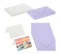 PATIKIL 4x6 Inch Pure Cotton Watercolor Cards, 25 Sets Postcards with Envelopes 140lb/300 GSM for Art Painting Creative Thank Notes, Purple