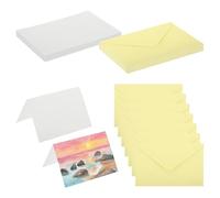 PATIKIL 4x6 Inch Pure Cotton Watercolor Cards, 25 Sets Postcards with Envelopes 140lb/300 GSM for Art Painting Creative Thank Notes, Yellow
