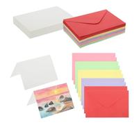 PATIKIL 4x6 Inch Pure Cotton Watercolor Cards, 50 Sets Postcards with Envelopes 140lb/300 GSM for Art Painting Creative Thank Notes, 5 Colors