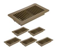 PATIKIL 4x8 Inch Floor Vent Covers, 6 Pcs Floor Registers Heavy Duty Metal Walkable Air Vent Covers Easy Adjustable Air Supply Lever for Home Office Wall Ceiling Grilles, Brown