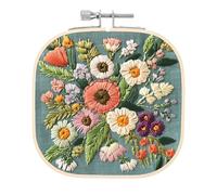 PATIKIL 5.1" x 5.1" Square Embroidery Hoops, Adjustable Bamboo Cross Stitch Hoops Ring Embroidery Frame Punch Needle Hoop for Sewing, Needlework, DIY Sewing Craft Decoration