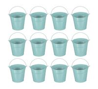 PATIKIL 5.1"x4.7" Small Metal Buckets with Handle, 12 Pcs Mini Galvanized Bucket Colorful Easter Buckets for Crafts Party Favors Decoration, Dark Blue