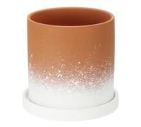 PATIKIL 5.12 Inch Ceramic Plant Pots, Modern Flower Planters Gradient with Drainage Holes for Decorate Home Indoor Plants Succulent Herb, Dark Orange