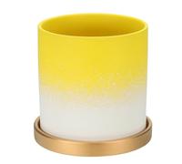 PATIKIL 5.12 Inch Ceramic Plant Pots, Modern Flower Planters Gradient with Drainage Holes for Decorate Home Indoor Plants Succulent Herb, Yellow