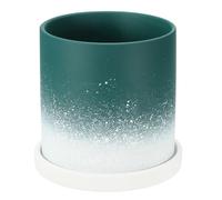 PATIKIL 5.12 Inch Ceramic Plant Pots, Modern Flower Planters Gradient with Drainage Holes for Decorate Home Indoor Plants Succulent Herb, Dark Green