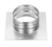 PATIKIL 5" / 125mm Duct Connector Flange, Dryer Vent Wall Plate Square to Round Straight Pipe Flange Chimney Top Plate for Air Heating Cooling Ventilation HVAC System, 200x200mm Base