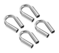 PATIKIL 5/16"/ 8mm Wire Rope Tube Thimble, 4 Pack 304 Stainless Steel Rope Thimbles for Towing Rigging, Silver