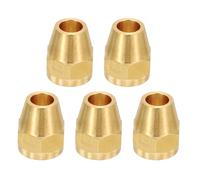 PATIKIL 5/16" Brass Flare Nut, 5Pcs 45 Degree Short Flare Tube Fitting Pipe Fittings for Air Conditioner, Water, Air, Oil, Gas Line, Brass Tone