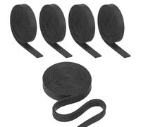 PATIKIL 5/16" Flat Leather Strap, 5 Pcs 40" Length PU Leather Strip Single Sided String Cord Strip for Crafts Necklace Bracelets Bag Straps Jewelry Making, Black