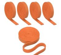 PATIKIL 5/16" Flat Leather Strap, 5 Pcs 40" Length PU Leather Strip Single Sided String Cord Strip for Crafts Necklace Bracelets Bag Straps Jewelry Making, Orange