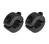 PATIKIL 5/16" OD 11/16" Bore Double Split Shaft Collar, 2Pcs Carbon Steel Clamp-On Screw Collar for Drive Shafts Agricultural Implements Machine Tools, Black