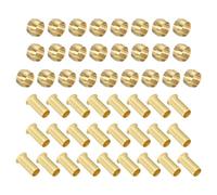 PATIKIL 5/16" Tube ID Compression Assortment Kit, 25 Set Brass Compression Sleeve Ferrule & Insert for Water Oil Air Pipe