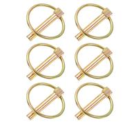 PATIKIL 5/16" x 1-3/4" Lynch Pin with Ring, 6 Pcs Heavy Duty Round Linch Pins Shaft Locking Pin Clips for Farm Tractors Trucks Lawn Mowers Trolleys Trailers