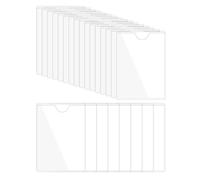 PATIKIL 5.1x3.5" Adhesive Index Card Pockets with Top Open for Loading, 24Pcs Plastic Label Holders for Organizing and Protecting Business Card Library Card Storage Bins Photo, Clear