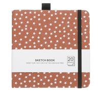 PATIKIL 5.1x5.1" Watercolor Sketchbook, 20 Sheet 300GSM/203lb Watercolor Paper Sketchbooks Acid Free Watercolor Journal Hardcover Artists Paper Pads with Pen Holder, Brown Star