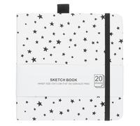 PATIKIL 5.1x5.1" Watercolor Sketchbook, 20 Sheet 300GSM/203lb Watercolor Paper Sketchbooks Acid Free Watercolor Journal Hardcover Artists Paper Pads with Pen Holder, White Star