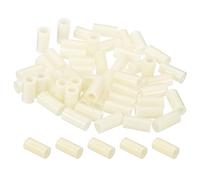 PATIKIL 5.2mm ID x 9mm OD x 18mm L Round Spacers Washers, 50 Pack ABS Plastic Standoff Gaskets for M5 Hardware Screws Bolts for 3D Printer Electrical Outlet, Beige