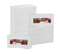 PATIKIL 5.3 x 2.8 x 2 White Bakery Boxes, 30 Pack Homemade Rectangle Soap Candy Favor Treat Cookie Boxes with Window for Pastry Candy DIY Craft Gift Giving Packaging