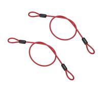 PATIKIL 5/32" Dia Vinyl Coated Stainless Steel Cable with Loops, 2 Pcs 2 ft (20") Flexible Wire Rope Security Chain Lanyard Lock for Outdoor Stage Lighting Luggage Lock, Red