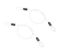 PATIKIL 5/32" Dia Vinyl Coated Stainless Steel Cable with Loops, 2 Pcs 2 ft (20") Flexible Wire Rope Security Chain Lanyard Lock for Outdoor Stage Lighting Luggage Lock, White