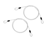 PATIKIL 5/32" Dia Vinyl Coated Stainless Steel Cable with Loops, 2 Pcs 4 ft (47") Flexible Wire Rope Security Chain Lanyard Lock for Outdoor Stage Lighting Luggage Lock, Clear