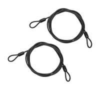 PATIKIL 5/32" Dia Vinyl Coated Stainless Steel Cable with Loops, 2 Pcs 7 ft (79") Flexible Wire Rope Security Chain Lanyard Lock for Outdoor Stage Lighting Luggage Lock, Black