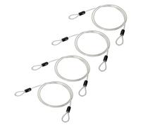 PATIKIL 5/32" Dia Vinyl Coated Stainless Steel Cable with Loops, 4 Pcs 3 ft (39") Flexible Wire Rope Security Chain Lanyard Lock for Outdoor Stage Lighting Luggage Lock, Clear