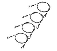PATIKIL 5/32" Dia Vinyl Coated Stainless Steel Cable with Loops, 4 Pcs 4 ft (47") Flexible Wire Rope Security Chain Lanyard Lock for Outdoor Stage Lighting Luggage Lock, Black
