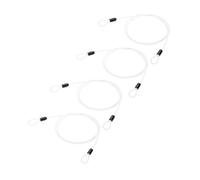 PATIKIL 5/32" Dia Vinyl Coated Stainless Steel Cable with Loops, 4 Pcs 4 ft (47") Flexible Wire Rope Security Chain Lanyard Lock for Outdoor Stage Lighting Luggage Lock, White
