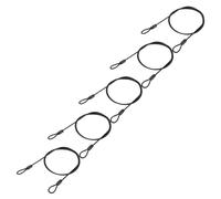 PATIKIL 5/32" Dia Vinyl Coated Stainless Steel Cable with Loops, 5 Pcs 4 ft (47") Flexible Wire Rope Security Chain Lanyard Lock for Outdoor Stage Lighting Luggage Lock, Black