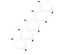 PATIKIL 5/32" Dia Vinyl Coated Stainless Steel Cable with Loops, 5 Pcs 7 ft (79") Flexible Wire Rope Security Chain Lanyard Lock for Outdoor Stage Lighting Luggage Lock, White