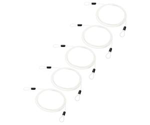 PATIKIL 5/32" Dia Vinyl Coated Stainless Steel Cable with Loops, 5 Pcs 7 ft (79") Flexible Wire Rope Security Chain Lanyard Lock for Outdoor Stage Lighting Luggage Lock, White