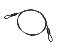 PATIKIL 5/32" Dia Vinyl Coated Stainless Steel Cable with Loops, 5ft (60") Flexible Wire Rope Security Chain Lanyard Lock for Outdoor Stage Lighting Luggage Lock, Black
