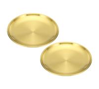 PATIKIL 5.5" Dia. Incense Burner Plate, 2 Pack Coil Incense Holder Alloy Ash Catcher Fireproof Incense Cone Pad Tray for Yoga Spa Room Home Office, Gold Tone