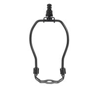 PATIKIL 5.5 Inch Lamp Harp Kit with 1" Tall Iron Finial, 1 Set Heavy Duty Bracket with Standard Saddle & Finial Detachable Shade Holder for Table Floor Lamps, Black