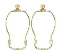 PATIKIL 5.5 Inch Lamp Harp Kit with 17.5mm Solid Brass Ball Finial, 2 Set Heavy Duty Bracket with Standard Saddle & Finial Detachable Shade Holder for Table Floor Lamps, Gold