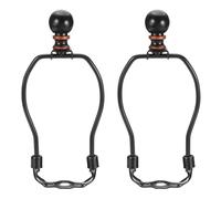 PATIKIL 5.5 Inch Lamp Harp Kit with Finial, 2 Set Detachable Lamp Shade Bracket Holder, DIY Lighting Accessories for Table Lamps Floor Lamps, Black