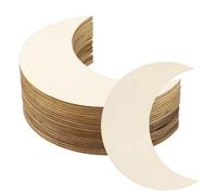 PATIKIL 5.5"x2" Wooden Moon, 20 Pack Unfinished Wood Moon Blank Wooden Cutouts Ornaments Natural Wood Pieces for Christmas Party Craft Projects