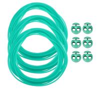 PATIKIL 5.5 Yards Hollow Pipe Rubber Cords with 2-Hole Plastic Cord Locks, 3 Pcs Hollow Tubing Rubber Pipes Barber Cords for DIY Craft Needle Point Protectors, Blue