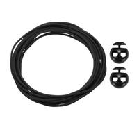 PATIKIL 5.5 Yards Hollow Pipe Rubber Cords with 2-Hole Plastic Cord Locks, Hollow Tubing Rubber Pipes Barber Cords for Knitting DIY Craft Needle Point Protectors, Black