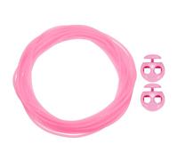 PATIKIL 5.5 Yards Hollow Pipe Rubber Cords with 2-Hole Plastic Cord Locks, Hollow Tubing Rubber Pipes Barber Cords for Knitting DIY Craft Needle Point Protectors, Pink