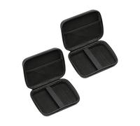 PATIKIL 5.51x3.94 Electronic Organizer Case, 2Pcs EVA Hard Waterproof Rectangle Travel Carrying Case with Zipper for Digital Multimeter, Camera, Charger Cord, Earphone, Black