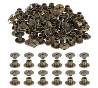 PATIKIL 5.5mm Chicago Screws Leather Rivets, 120 Set Leather Rivets Nail Stud Screws Bolt Assorted Kit for DIY Leather Craft Bookbinding Decorate Repair Belt Bag Clothing, Gunmetal